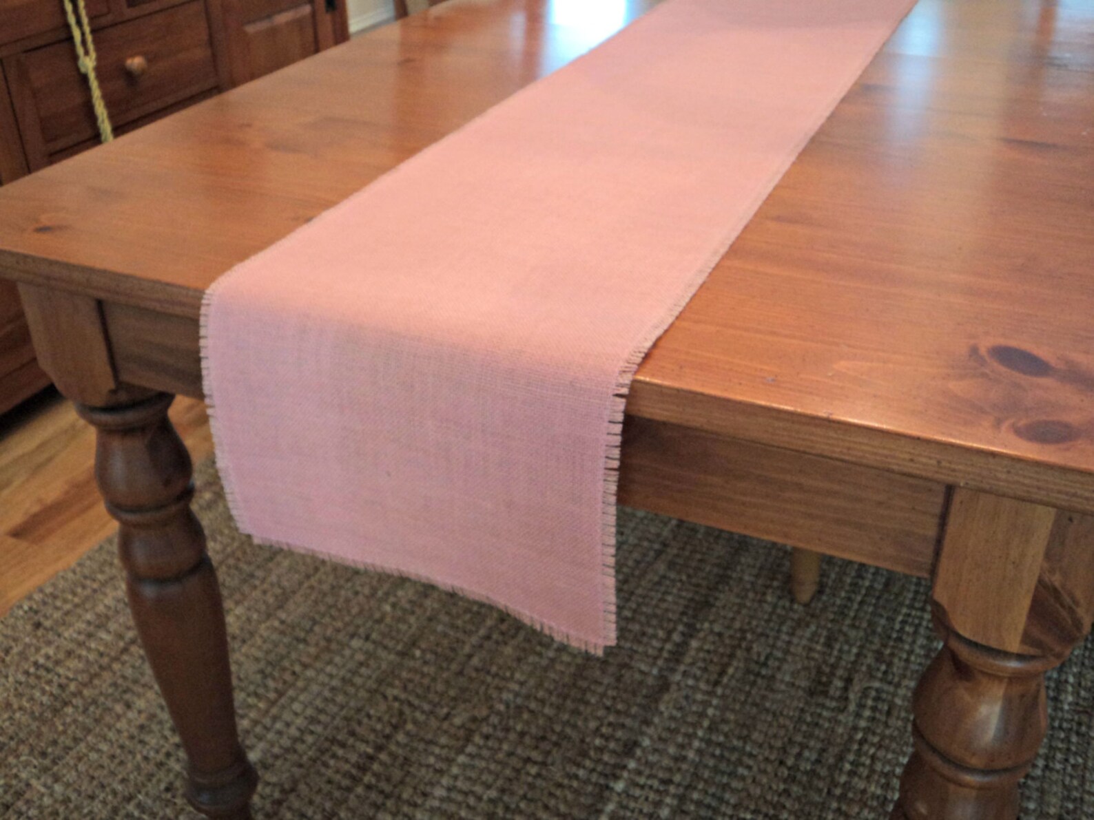 Pink Burlap Table Runner Light Pink Table Runner Blush Pink Etsy