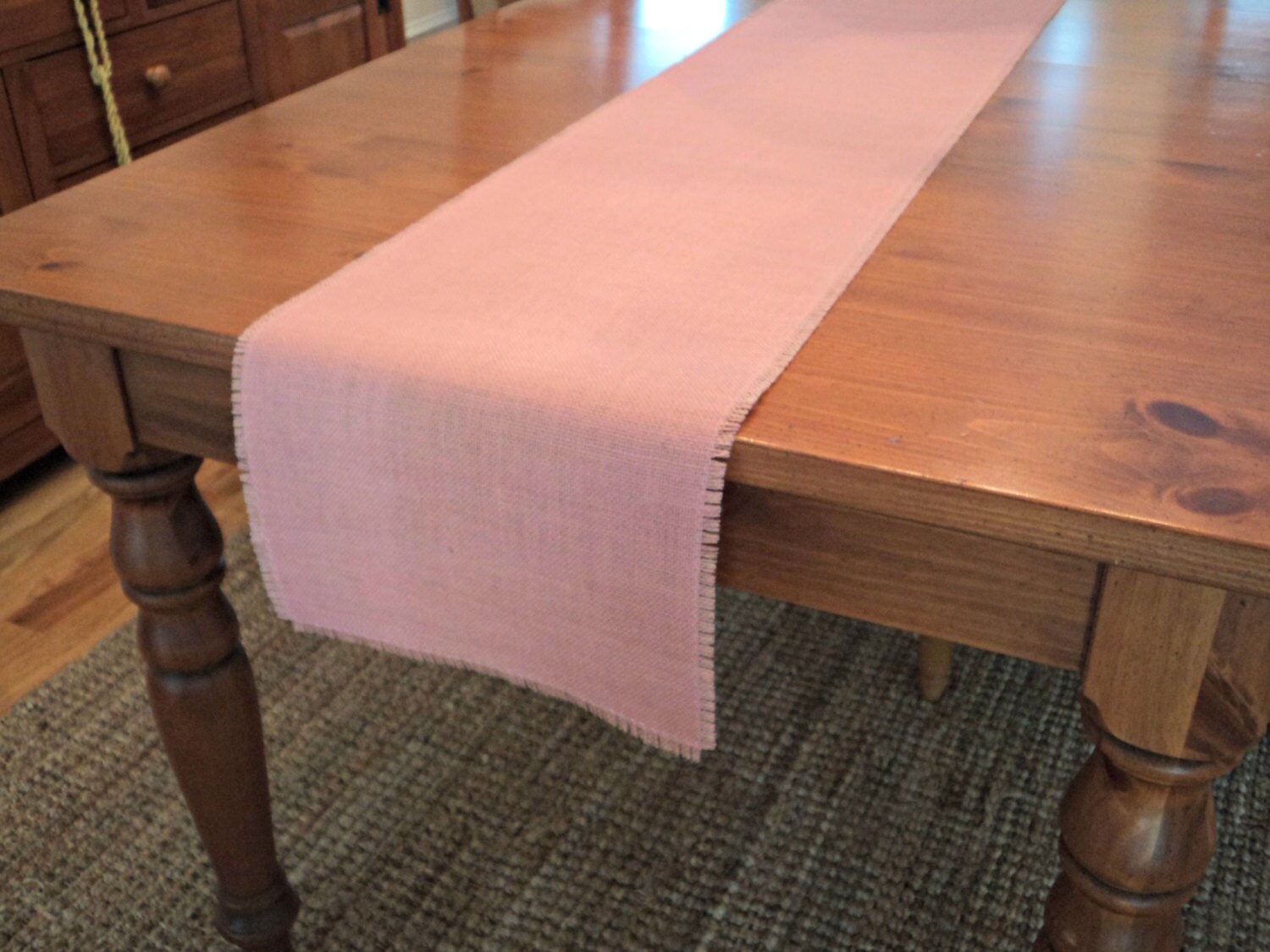 Pink Burlap Table Runner Light Pink Table Runner Blush Pink Etsy