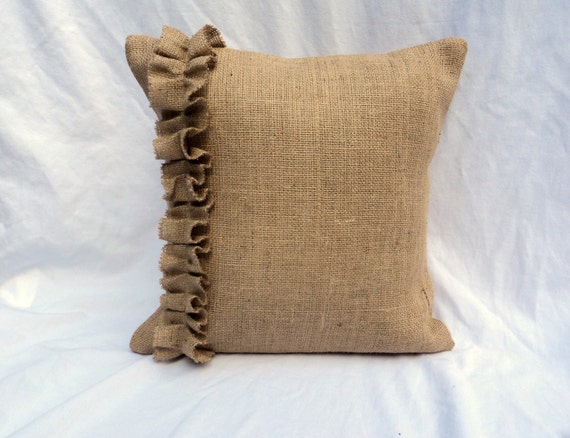 Burlap Euro Shams With Ruffles 26 X 26 Burlap Etsy