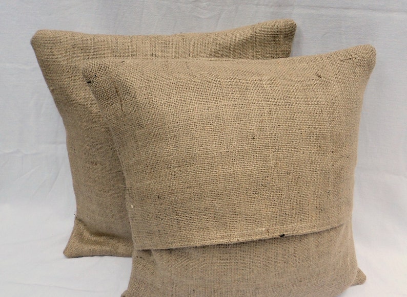 Burlap Pillow Covers Set of 2 26x26 or 28x28 Burlap Euro Shams Etsy