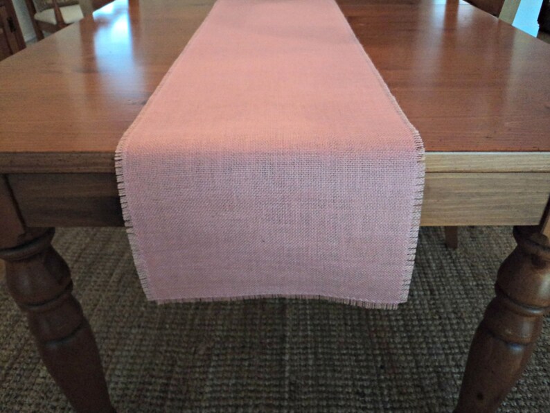 Pink Burlap Table Runner Light Pink Table Runner Blush Pink Etsy