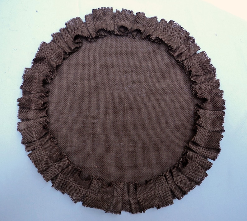 Chocolate Brown Burlap Placemats Round Placemats Round Etsy