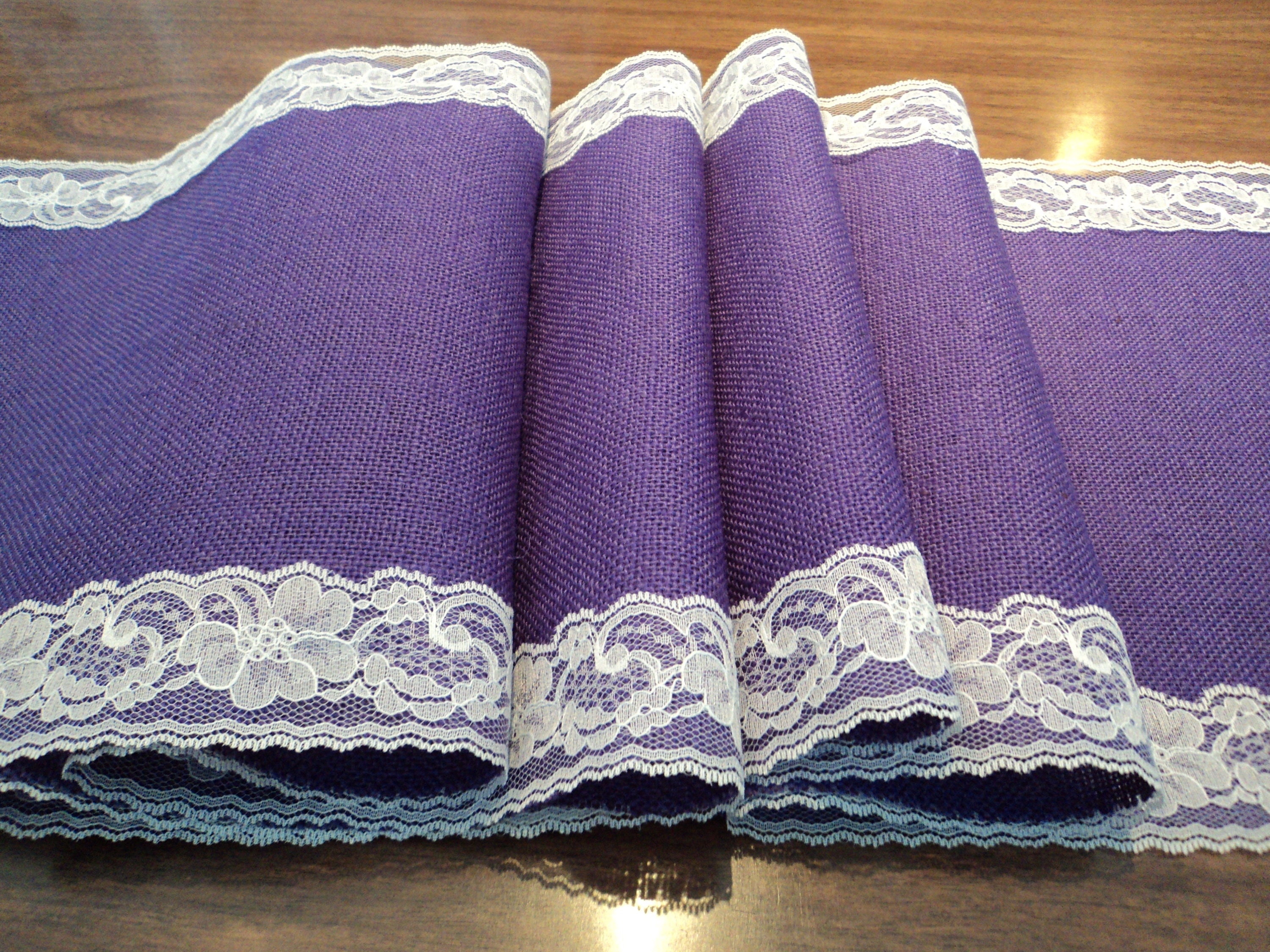 Burlap and Lace Table Runner Dusty Blue Burlap Table Runner Etsy