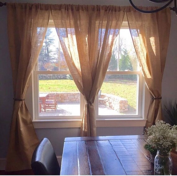 Set Aus 2 Platten Kein Geruch Sackleinen Vorhang Panels