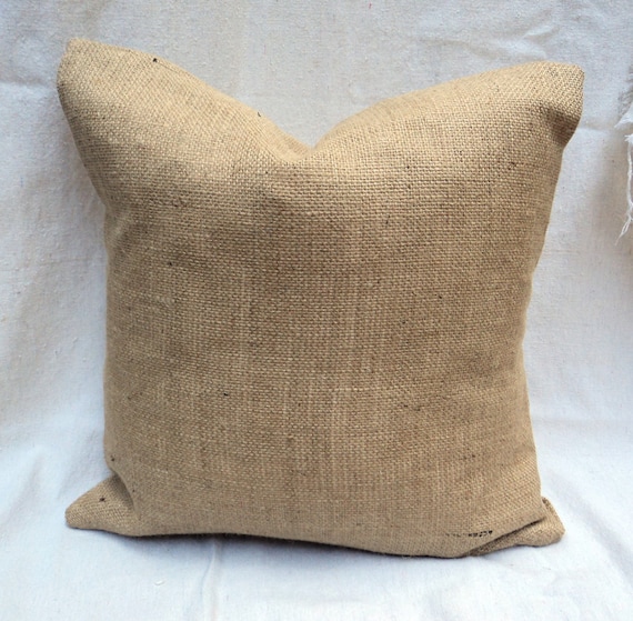 Set Of 3 Burlap Euro Pillows Burlap Shams Burlap Pillow Covers Etsy