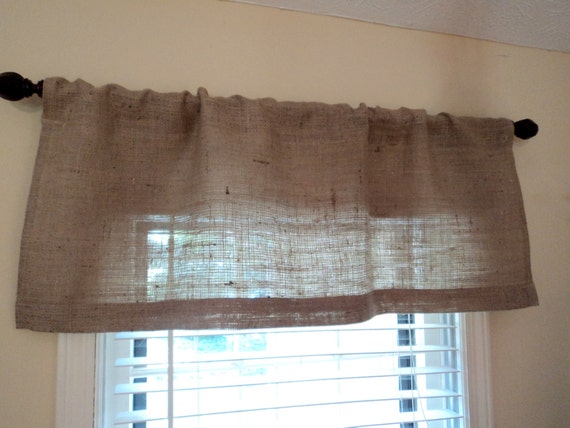 Burlap Valance 38 Up To 120 Or Custom Size Etsy