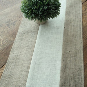 Burlap Table Runner Modern Table Runner Handcrafted Textured Table Runner Wedding Table Runner Bridal Shower Decorations Neutral Home Decor image 5