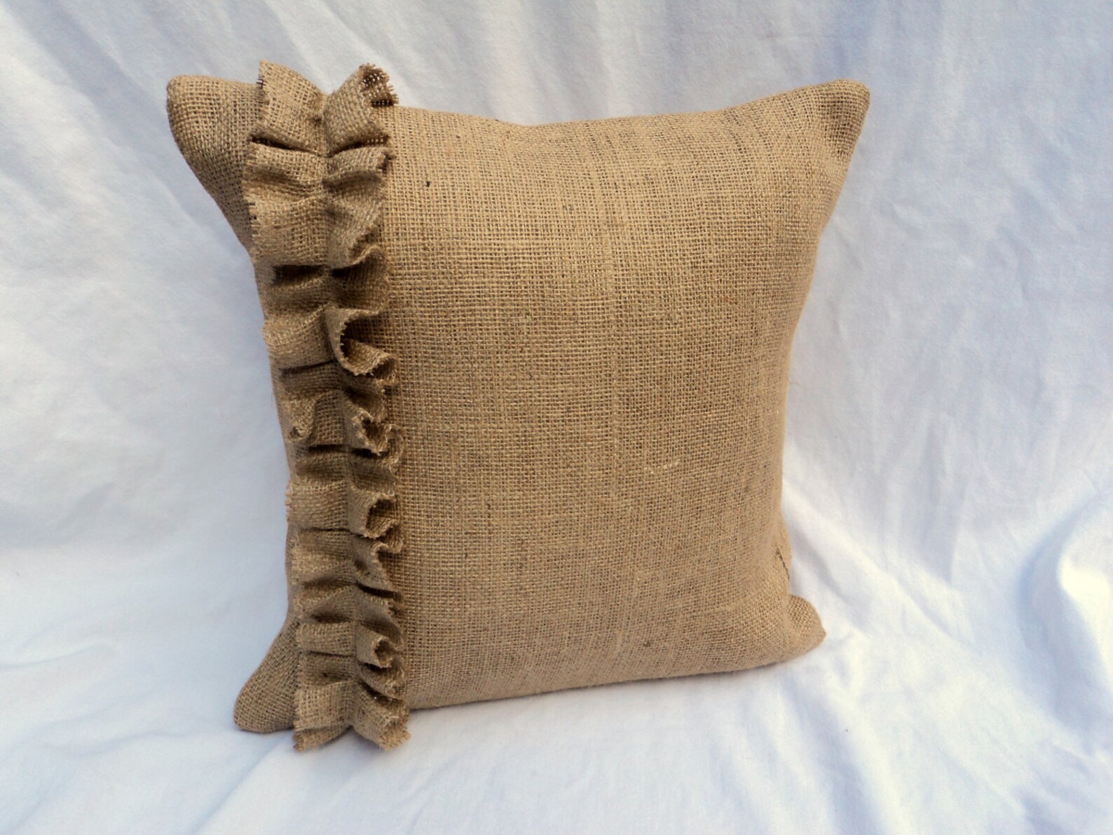 Burlap Euro Shams with Ruffles 26 x 26 Burlap Etsy