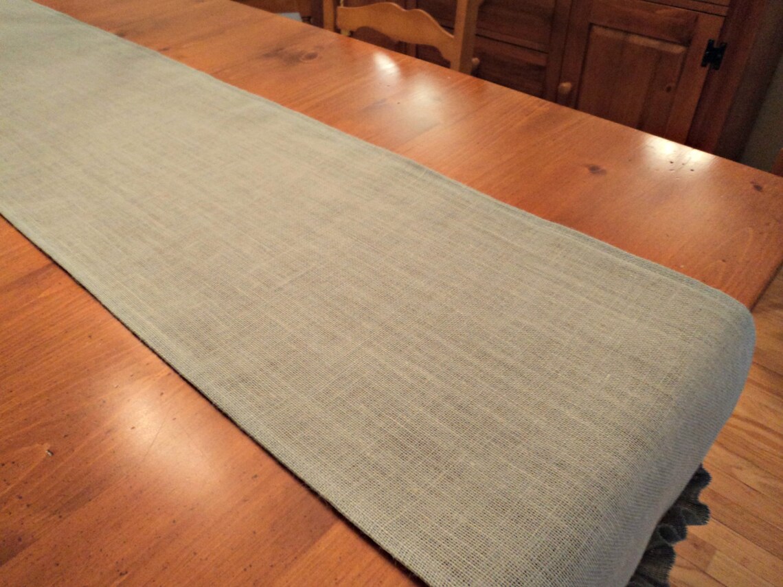 Soft Gray Burlap Table Runner Light Gray Burlap Runner with Etsy