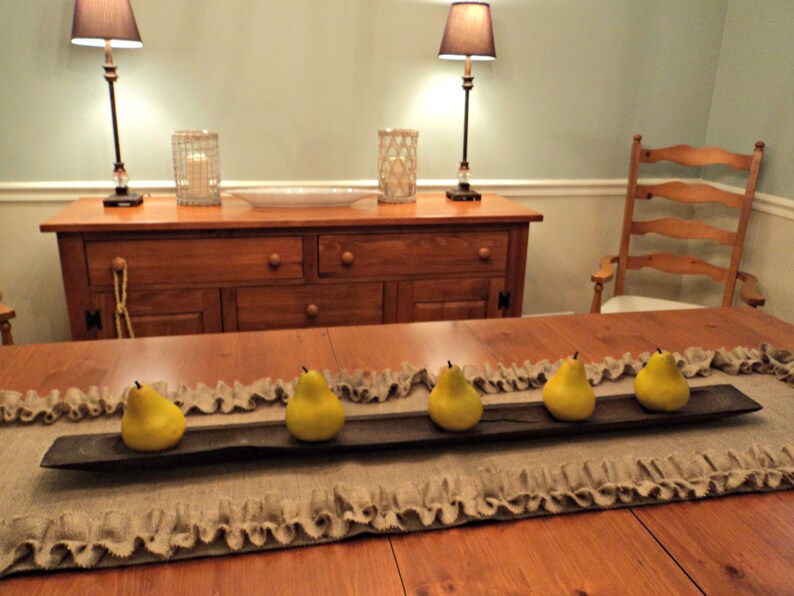 Sage Green Burlap Table Runner Shabby Chic Home Decor Pick Etsy