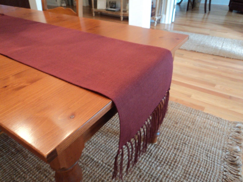 Narrow Burlap Table Runner with Fringe Table Runner for Etsy