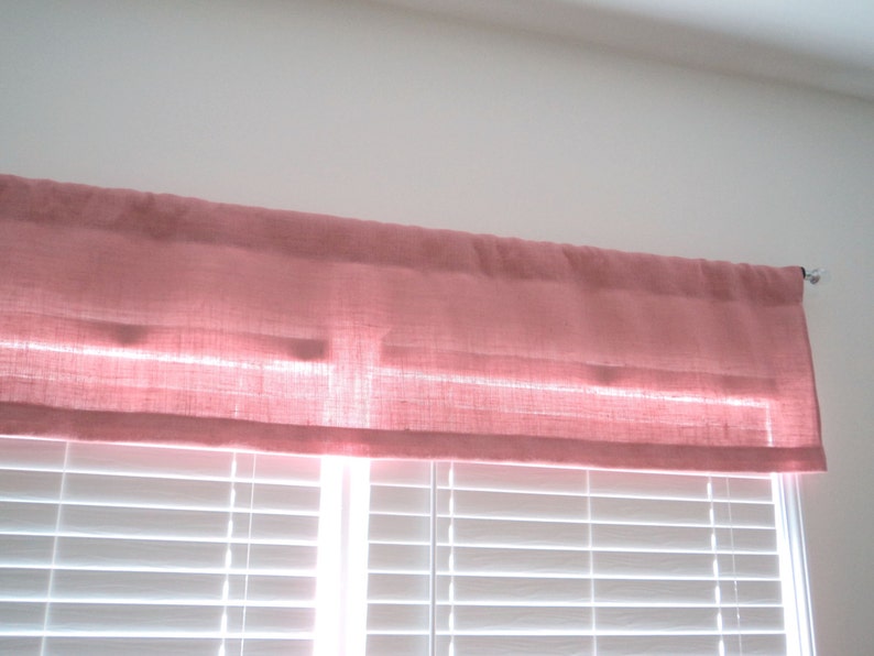 Pink Burlap Valance Blush Pink Window Valances Girls Bedroom Etsy