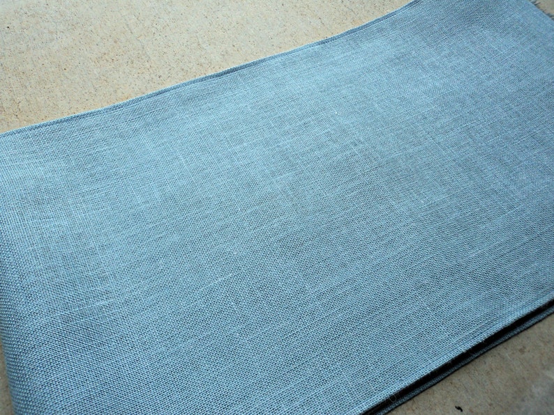 Blue Burlap Table Runner Dusty Blue Home Decor Light Blue Etsy