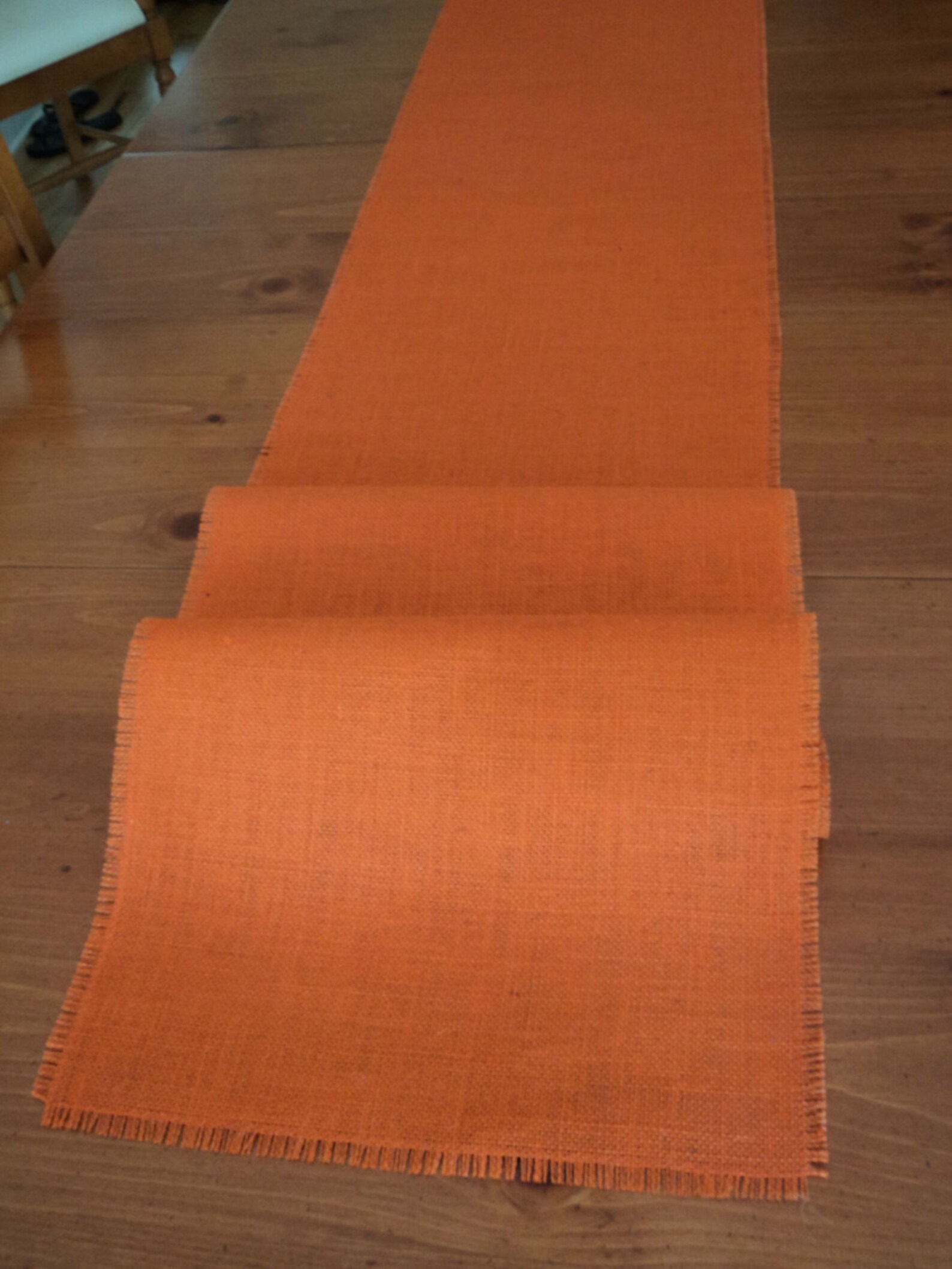 Orange Table Runner Fall Table Runner Burnt Orange Burlap Etsy