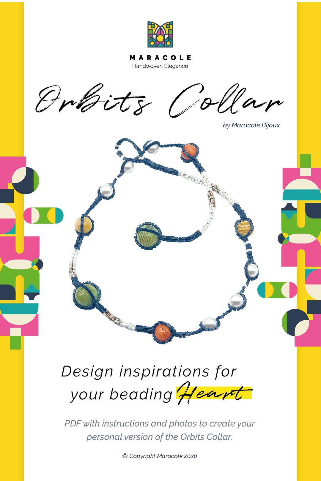 Design Inspirations for Your Beading Heart Digital File orbits Collar