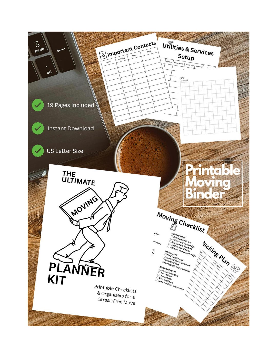 Moving Planner Printable PDF | Moving Binder | Packing Checklist | Home ...