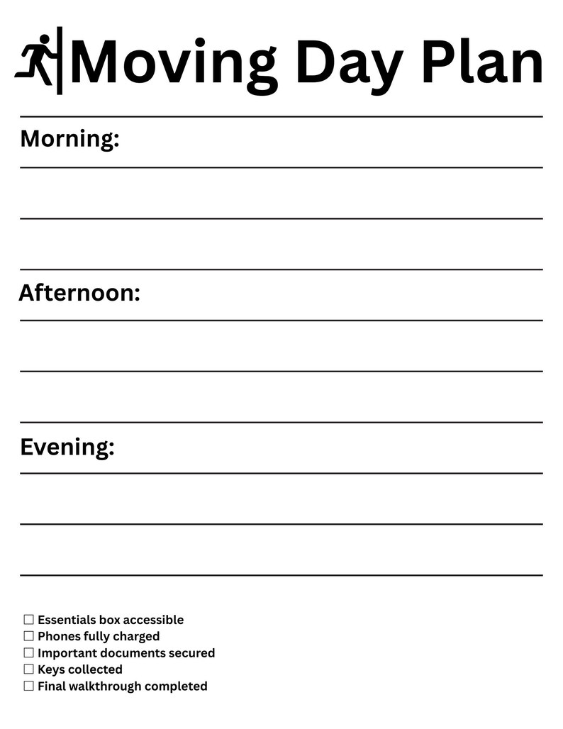 Moving Day Planner Printable | Moving Schedule Organizer | Relocation ...