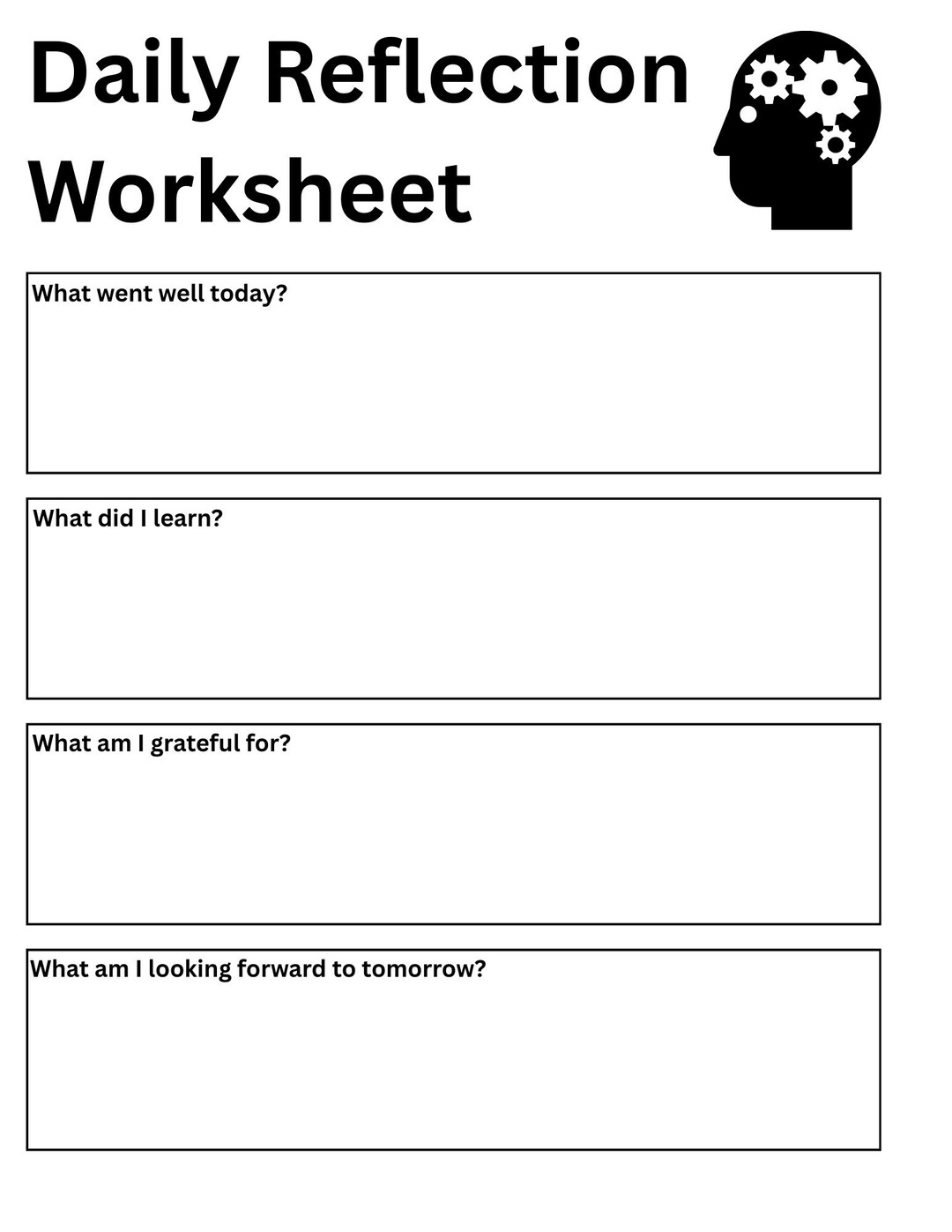 Self Reflection Worksheet Printable, Personal Growth Journal Page ...