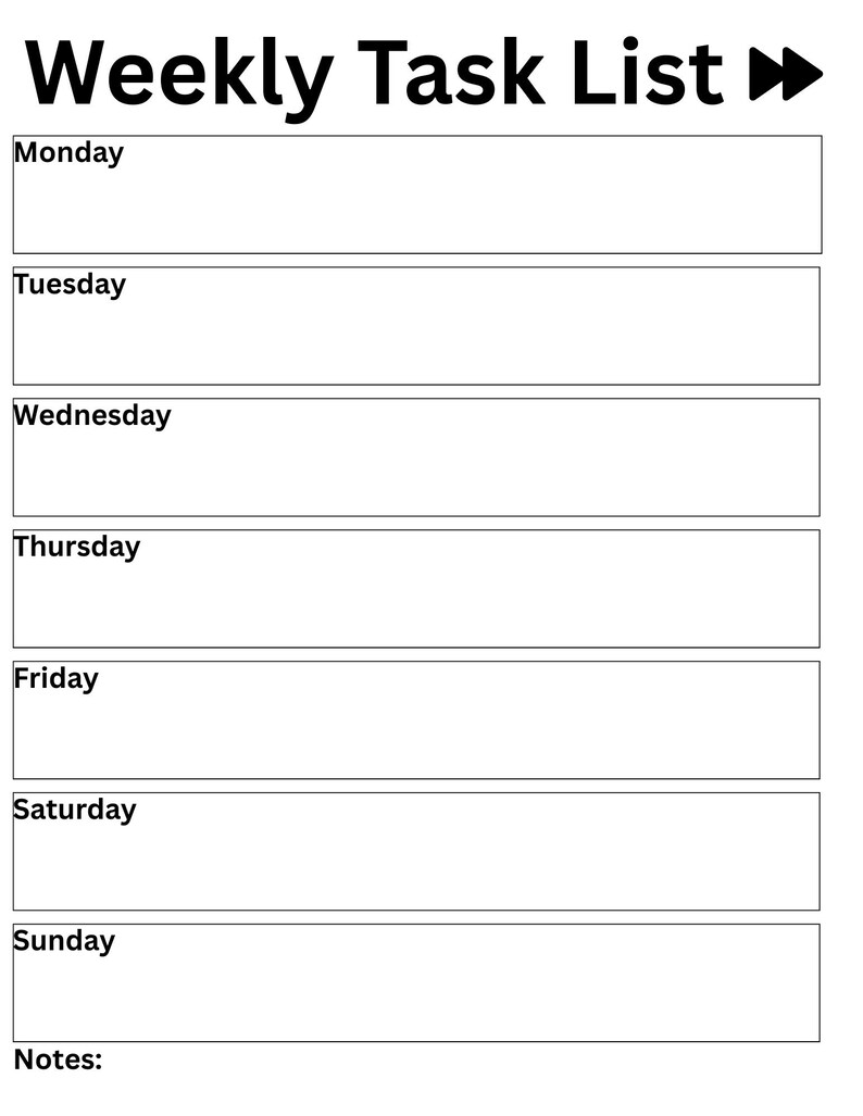 Weekly Task Tracker Printable, Weekly Planner Page, Weekly to Do List ...