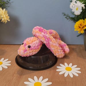 Crochet Snake With Reclaimed Yarn | Handmade Amigurumi Reptile | Stuffed Animal | Plushie Gift | Handcrafted Crochet Toy