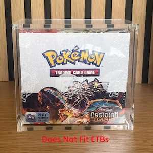 Pokemon Booster Box Acrylic Case - Protective Display/Storage for Sealed Boxes - Magnetic Lid 99% UV Rejection Volume Discount Free Ship