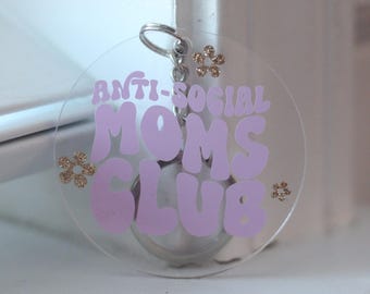 Custom Acrylic Keychain: Vinyl Mom Club Keyring, 2in