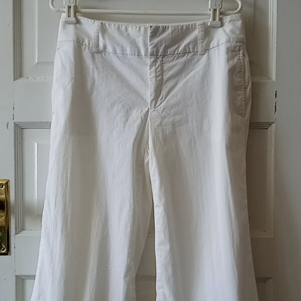 Banana Republic White Cotton Capri Pants, 8, New Old Stock