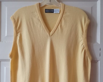 Men's Lands End Cotton Sweater Vest L - XL Made in USA