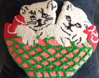 custom hand hooked pillows