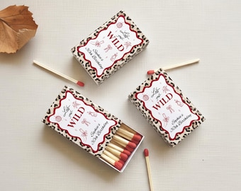 Personalized 30th Birthday Matchboxes Custom Leopard Print Party Favors Lets Get Wild Birthday Decor 40th Matchbook Gift for Her