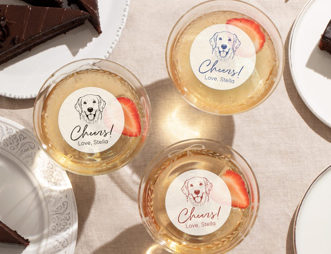 Custom Pet Drink Toppers Personalized Dog Wedding Favors Edible ...