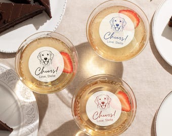 Custom Pet Drink Toppers Personalized Dog Wedding Favors Edible Cocktail Garnish Signature Drink Discs Dog Lover Birthday Party Decor Gift