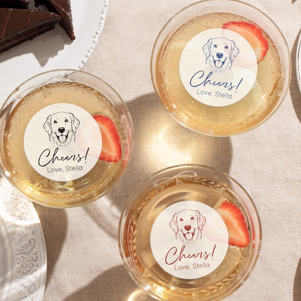 Custom Pet Drink Toppers Personalized Dog Wedding Favors Edible Cocktail Garnish Signature Drink Discs Dog Lover Birthday Party Decor Gift