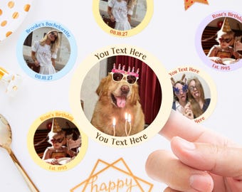 Personalized Face Stickers, Custom Party Favor Labels, Bachelorette Birthday Wedding Gift Seals