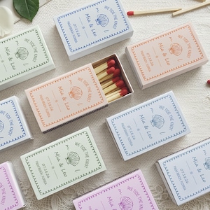 Personalized Nautical Wedding Matches Custom Beach Shell Wedding Favor We Tide The Knot Matchbox Palm Beach Florida Wedding Guest Gift Idea