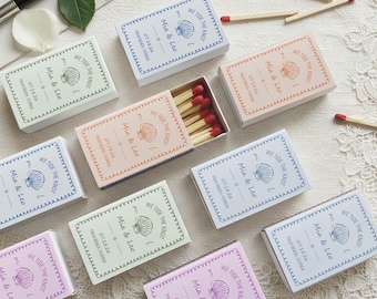 Personalized Nautical Wedding Matches Custom Beach Shell Wedding Favor We Tide The Knot Matchbox Palm Beach Florida Wedding Guest Gift Idea