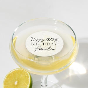 Personalized Edible Drink Toppers for Birthday Party - Custom Cocktail Toppers - 20th 30th 40th 50th Milestone Birthday Decor image 13