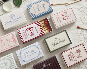 Bulk Custom Matchboxes, Personalized Wedding Party Favors, Bridal Shower Decor, Baby Shower Match, Birthday Matchbook Gifts