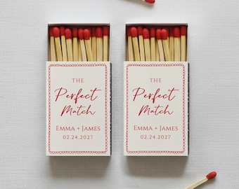 Personalized Wedding Matchboxes, The Perfect Match Favors, Custom Matchbox for Guests, Engagement Party Decor, Bridal Shower