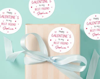 Custom Galentine’s Day Stickers Personalized Besties Friends Gift Tags Galentines Party Favor Labels