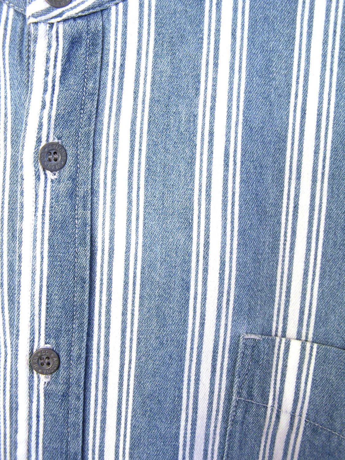 Western Cowboy Shirt Band Collar Arizona Jean Company Blue | Etsy