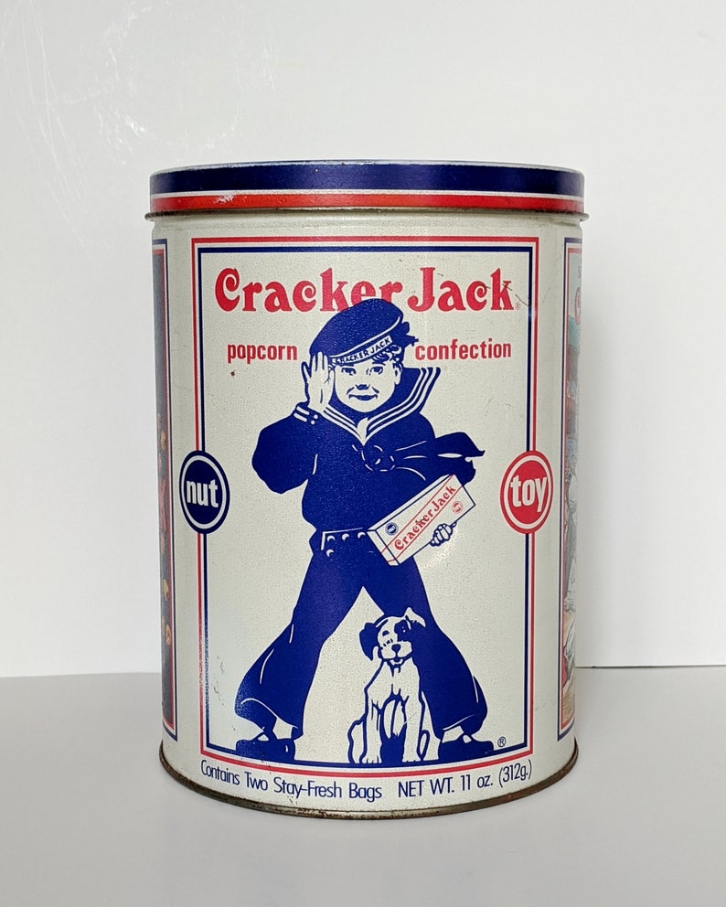 Tin Cracker Jack® Tin Canister ©1990 Collectible Metal Kitchen Etsy