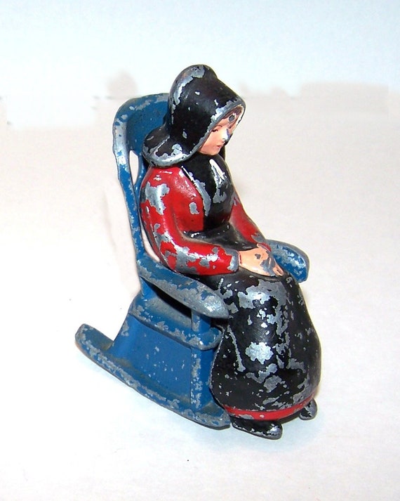 Salt Pepper Farm Wife Rocking Chair 2 piece Set Woman Metal Farm Country Pennsylvania Dutch Amish Iron Pot Metal Etsy