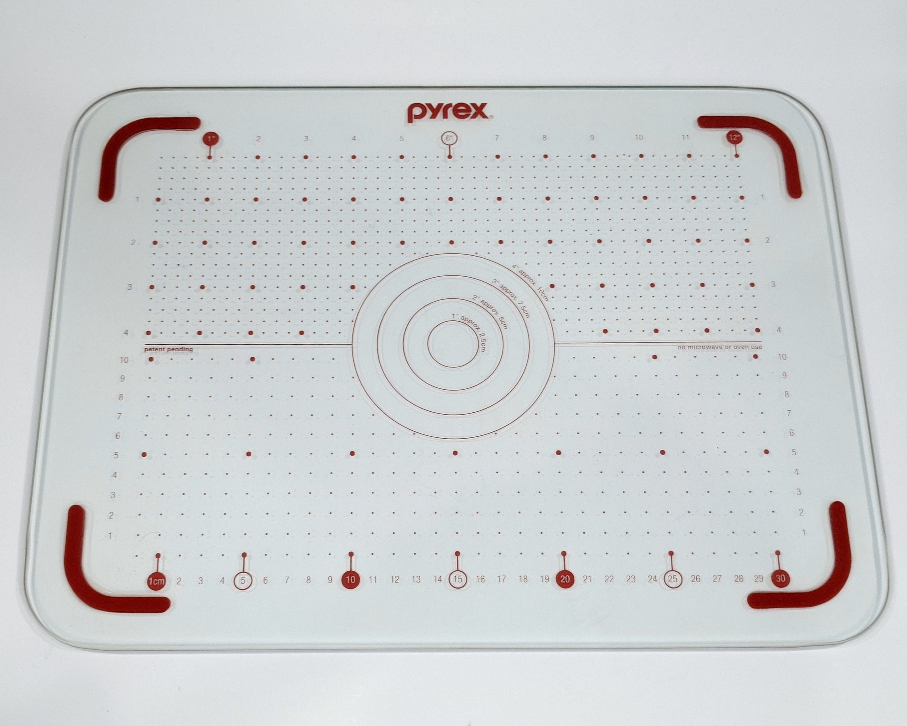 PYREX® Glass Cutting Board Clear Glass Red Mark Measurements Etsy