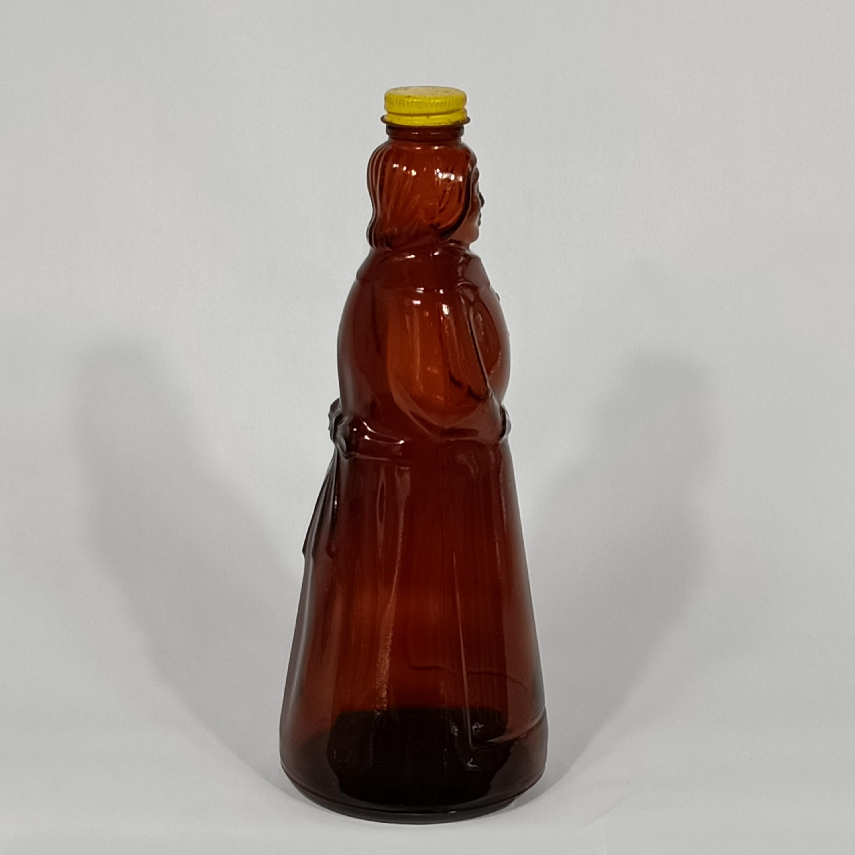 Bottle:mrs Butterworth's Syrup–amber Glass–yellow Lid–vintage - Etsy