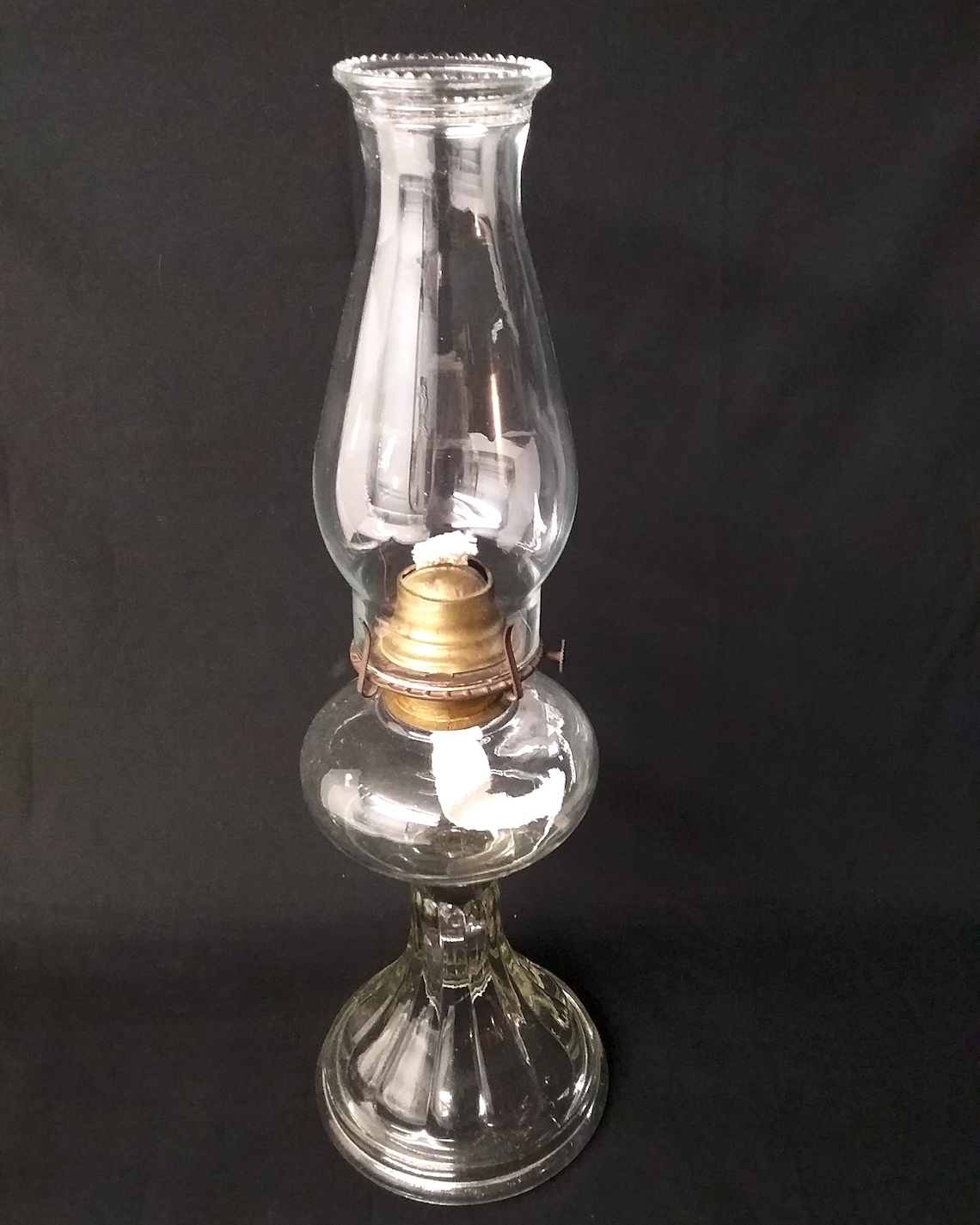 Oil Lamp Vintage Glass Pedestal Mantle Lamp Kerosene Lamp Etsy