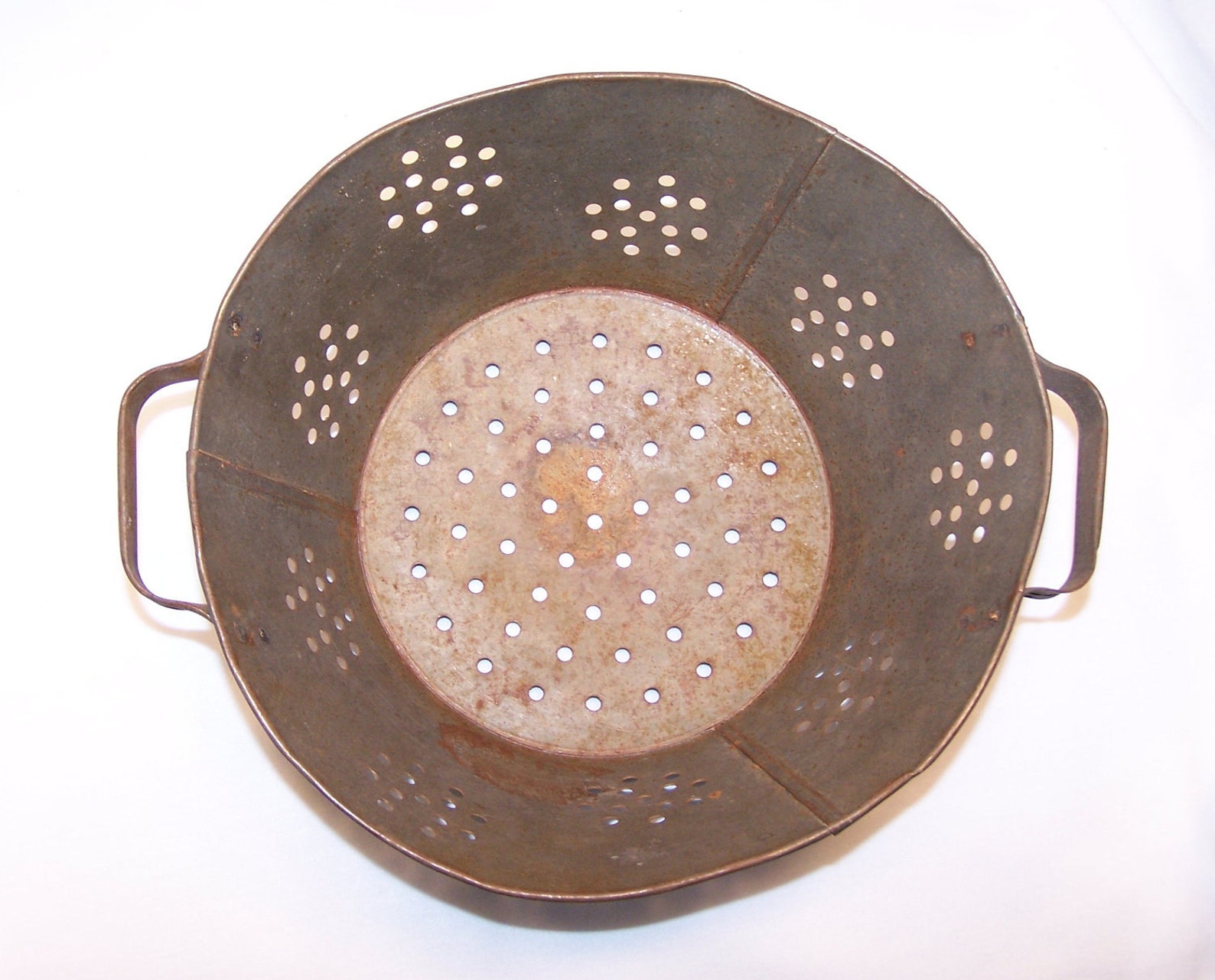 Vintage Metal Colander Strainer Etsy
