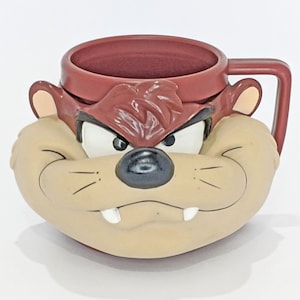 Mug TAZ™ Looney Tunes© Cartoon Character Drink Mug ©1993 Warner Bros. Merrie Melodies© Vintage Tasmanian Devil™ Collectible Beverage Cup