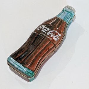 Tin Coca-Cola® Coke Bottle Tin ©1996 Vintage Soda Pop Metal Canister Collectible Container