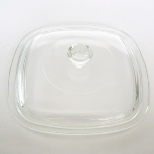 CorningWare: P-7-C Replacement–Clear Square Glass Lid–Small Knob